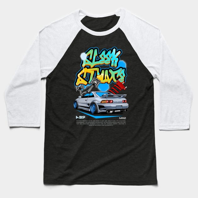 Sleek Toyota Mr2 Baseball T-Shirt by OrigamiOasis